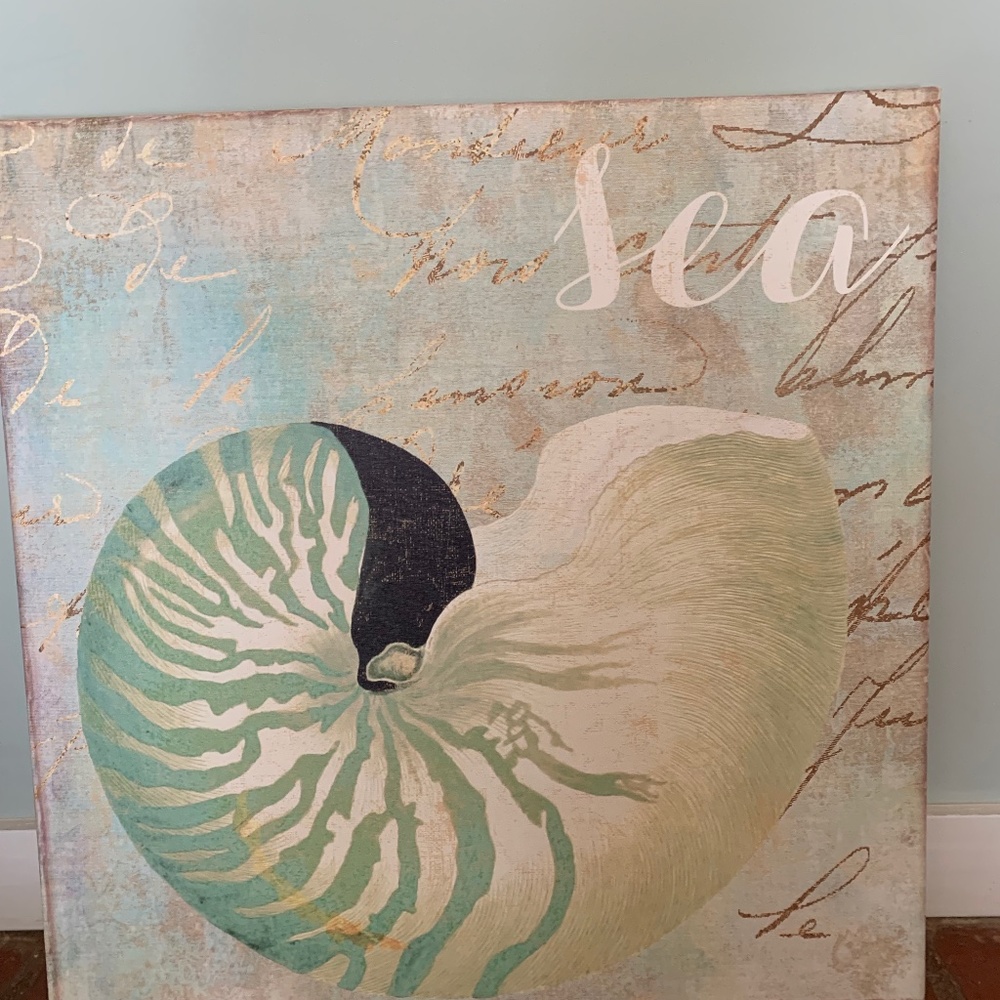 Three 24" x 24"wrapped canvas sea prints